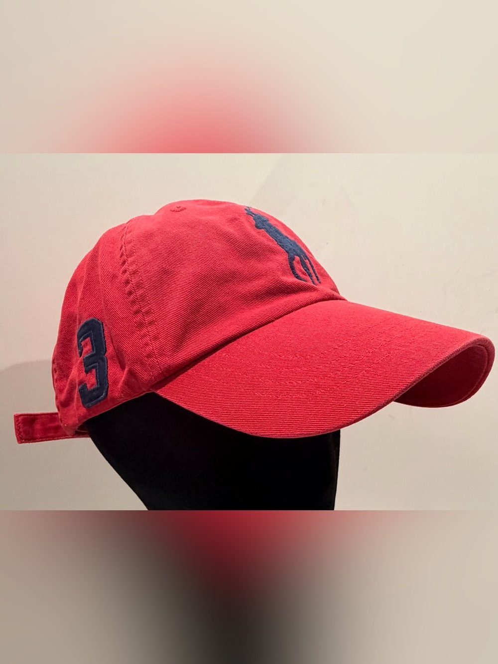 Polo Ralph Lauren Big Pony Red /Navy Baseball Cap Hat #3 Adjustable Unisex - Picture 2 of 8